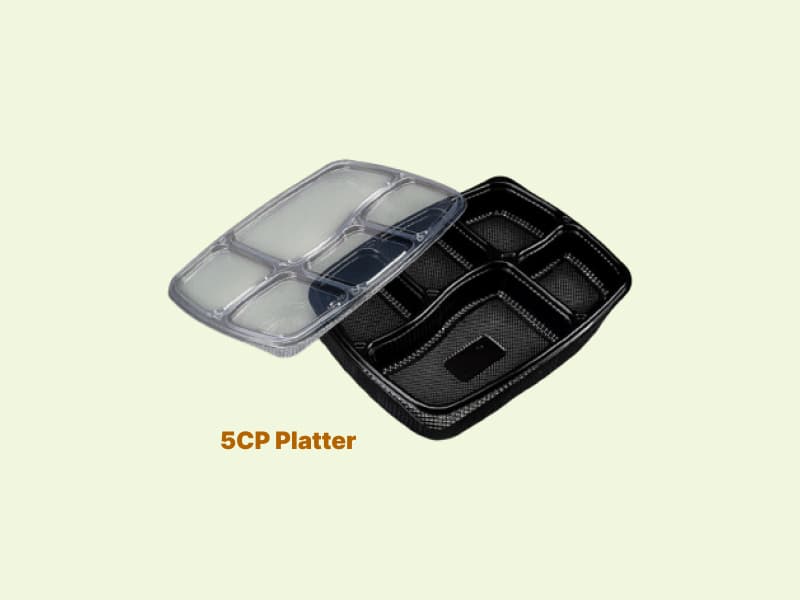 Packing Meal Tray - 5 Compartments (5CP Platter)