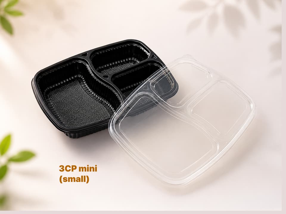 3 Mini Compartments Meal Tray | 3CP Mini Food Packing