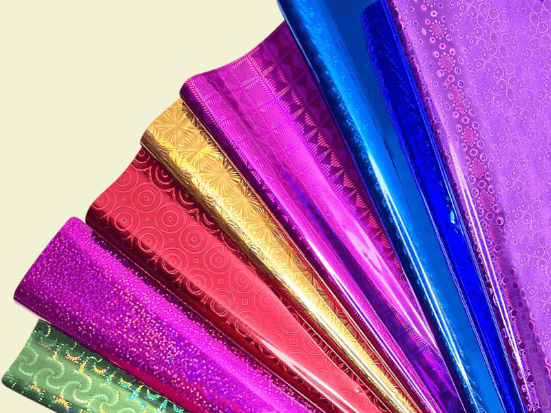 Gift Wrapping Sheet in Plastic Holographic Metallic - 45cm x 65cm